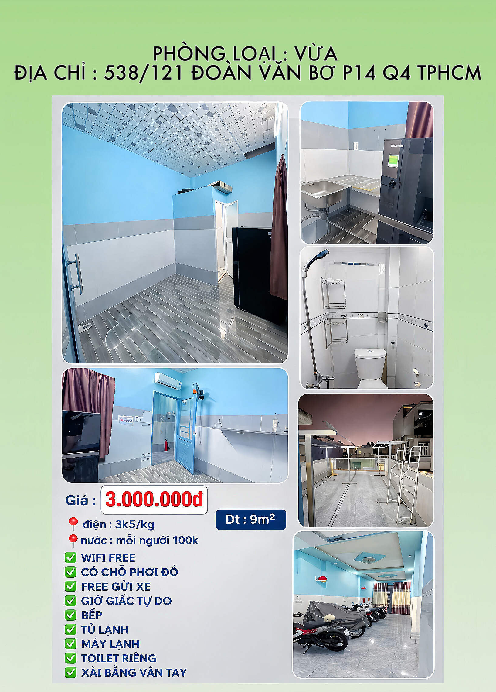 PHÒNG TRỌ QUẬN 4 – ĐOÀN VĂN BƠ – SẠCH SẼ – CỌC SIÊU RẺ CHỈ 500K-0