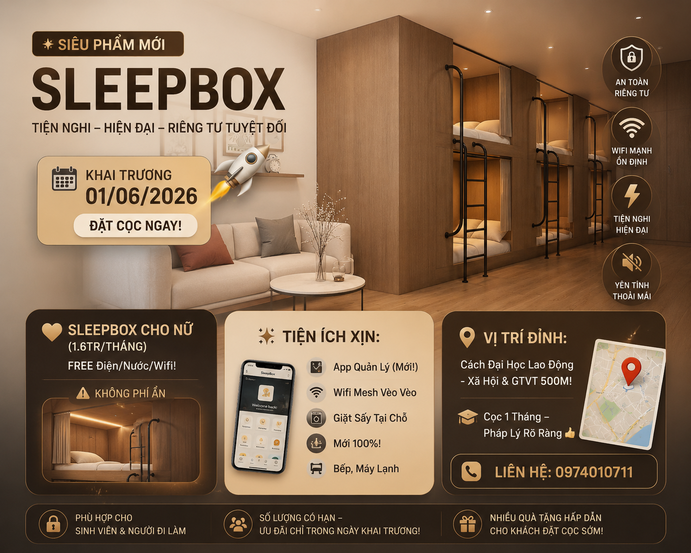 Cho Thuê Sleepbox Cao Cấp Tại Quận 12 - Liên Hệ Ngay!-0